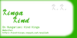 kinga kind business card